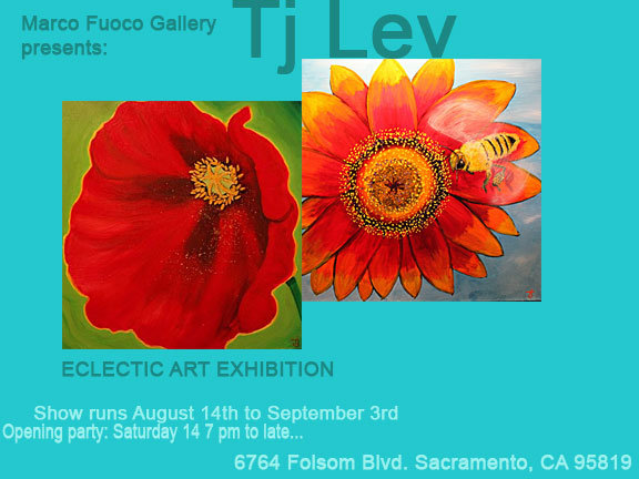 Post card for the Marco Fuoco Gallery Second Saturday art show.